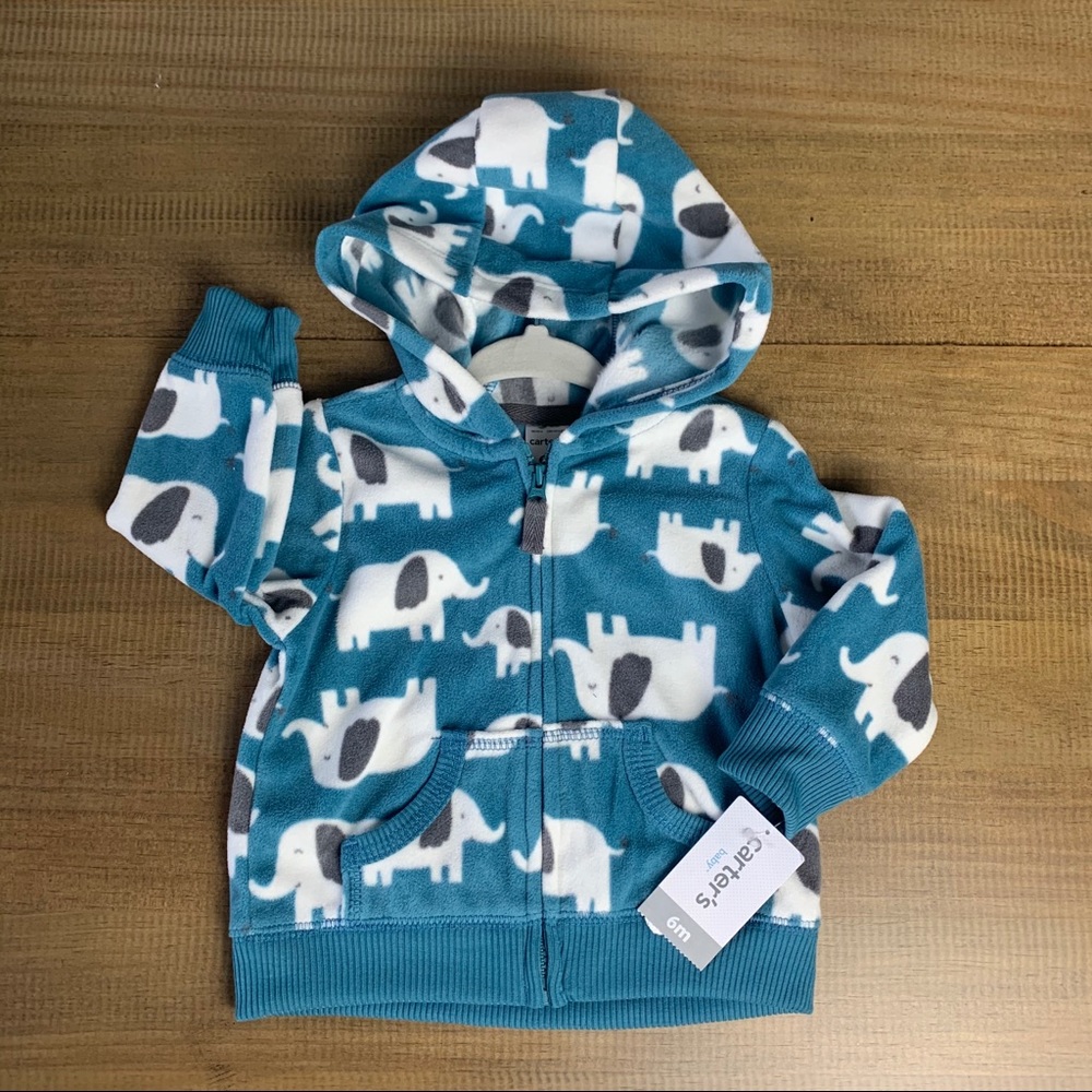 Carter’s blue elephant zip up hoody